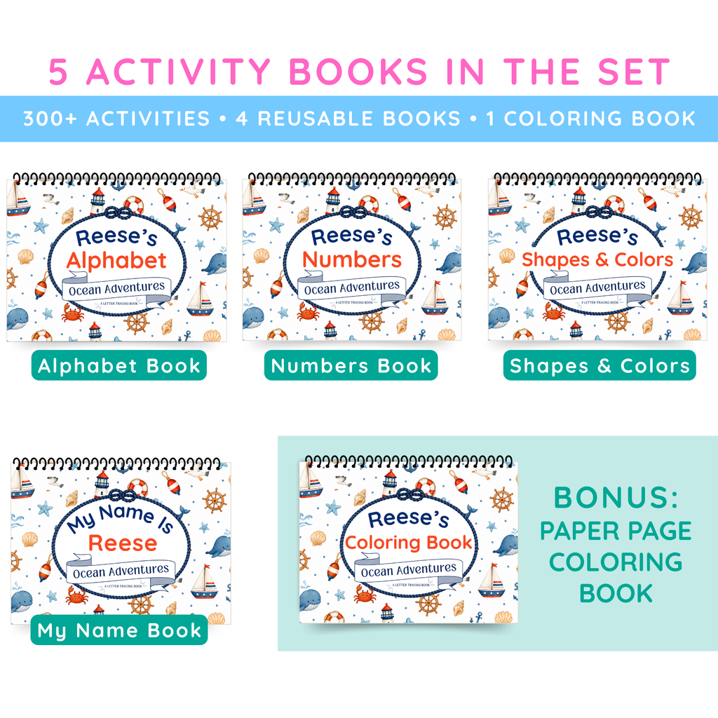Ocean | Reusable Activity Book Set