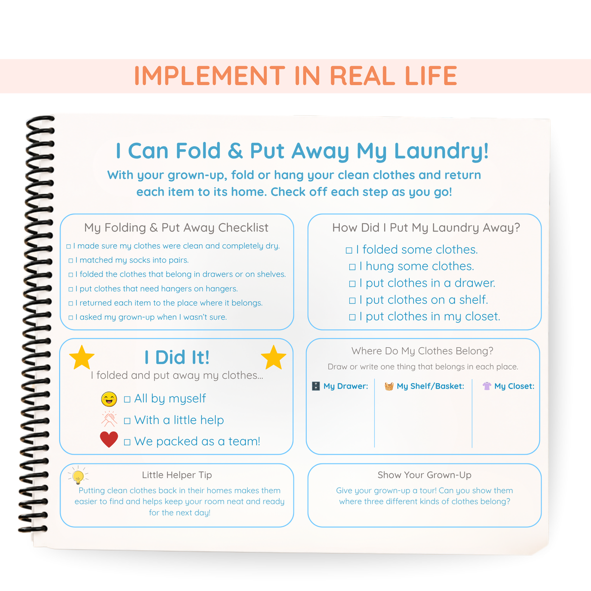 Laundry Life Skills Book